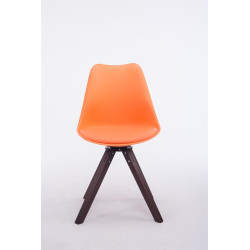 Silla para visitas Troyes Square Naranja,Nogal (roble)