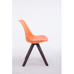 Silla para visitas Troyes Square Naranja,Nogal (roble)