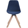 Silla Troyes Square En Terciopelo Natural (roble),Azul