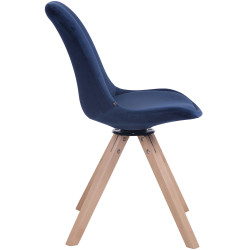 Silla Troyes Square En Terciopelo Natural (roble),Azul