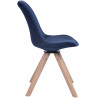 Silla Troyes Square En Terciopelo Natural (roble),Azul