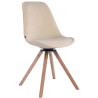 Silla Troyes Rund En Terciopelo Natural (roble),Crema