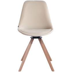 Silla Troyes Rund En Terciopelo Natural (roble),Crema