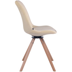 Silla Troyes Rund En Terciopelo Natural (roble),Crema