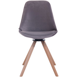 Silla Troyes Rund En Terciopelo Natural (roble),Gris oscuro