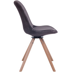 Silla Troyes Rund En Terciopelo Natural (roble),Gris oscuro