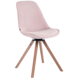 Silla Troyes Rund En Terciopelo Natural (roble),Rosado