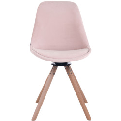 Silla Troyes Rund En Terciopelo Natural (roble),Rosado