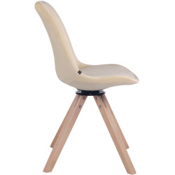 Silla Troyes Square En Terciopelo Natural,Crema