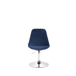 Silla Comedor Maverick En Terciopelo Azul,Cromado