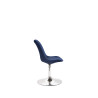 Silla Comedor Maverick En Terciopelo Azul,Cromado