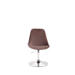 Silla Comedor Maverick En Terciopelo Marrón,Cromado