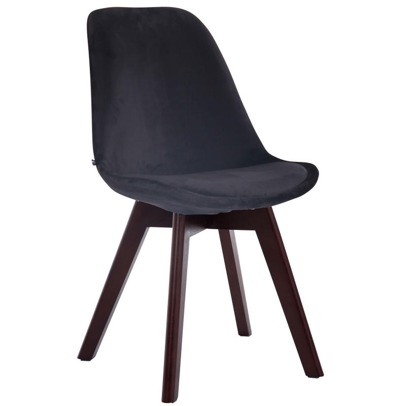 Silla Comedor Borneo V2 En Terciopelo Negro,Nogal