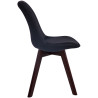 Silla Comedor Borneo V2 En Terciopelo Negro,Nogal