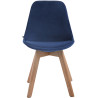 Silla Comedor Borneo V2 En Terciopelo Azul,Natural (roble)