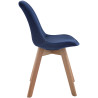 Silla Comedor Borneo V2 En Terciopelo Azul,Natural (roble)