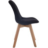 Silla Comedor Borneo V2 En Terciopelo Negro,Natural (roble)