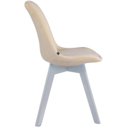 Silla Comedor Borneo V2 En Terciopelo Crema,Blanco (roble)