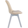 Silla Comedor Borneo V2 En Terciopelo Crema,Blanco (roble)