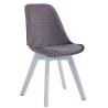 Silla Comedor Borneo V2 En Terciopelo Gris oscuro,Blanco (roble)