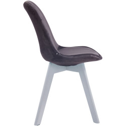 Silla Comedor Borneo V2 En Terciopelo Gris oscuro,Blanco (roble)