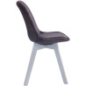 Silla Comedor Borneo V2 En Terciopelo Gris oscuro,Blanco (roble)