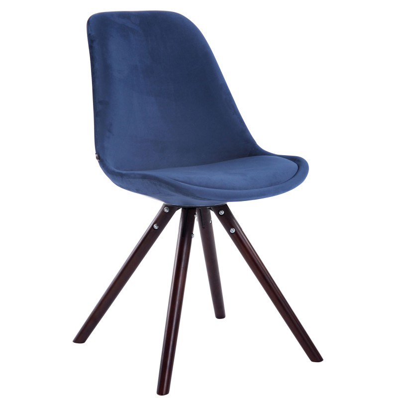Silla De Visita Toulouse Rund En Terciopelo Azul,Cappuccino (roble)