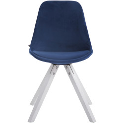 Silla De Comedor Toulouse Square En Terciopelo Azul,Blanco (roble)