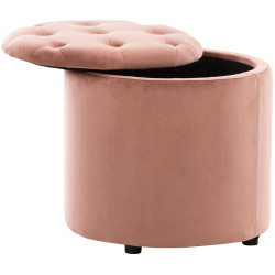 Puff De Almacenaje Redondo Pantin Rosado