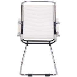 Silla De Conferencia Burnley Blanco,Cuero auténtico