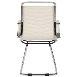 Silla De Conferencia Burnley Crema,Simil cuero