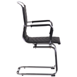 Silla De Conferencia Burnley Negro,Simil cuero