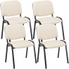 Set De 4 Sillas De Reuniones Ken En Cuero PU Crema