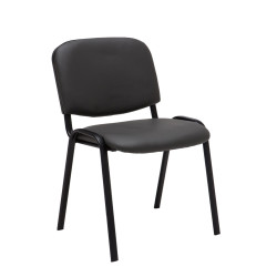 Set De 4 Sillas De Reuniones Ken En Cuero PU Gris