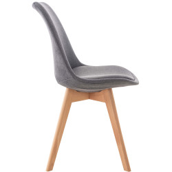 Silla Linares En Estilo Nórdico Gris,Tela