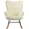 Silla Mecedora Sanka En Terciopelo Crema