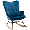 Silla Mecedora Sanka En Terciopelo Azul
