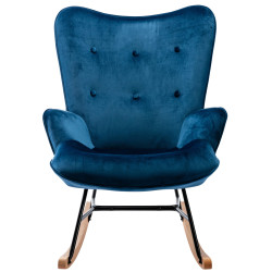 Silla Mecedora Sanka En Terciopelo Azul