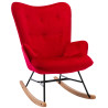 Silla Mecedora Sanka En Terciopelo Rojo