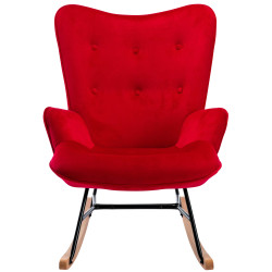 Silla Mecedora Sanka En Terciopelo Rojo