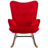 Silla Mecedora Sanka En Terciopelo Rojo