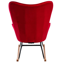 Silla Mecedora Sanka En Terciopelo Rojo