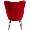 Silla Mecedora Sanka En Terciopelo Rojo