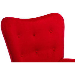 Silla Mecedora Sanka En Terciopelo Rojo