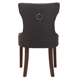 Silla de comedor Franca en tela Gris oscuro,Antiguo