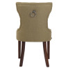 Silla de comedor Franca en tela Verde,Antiguo