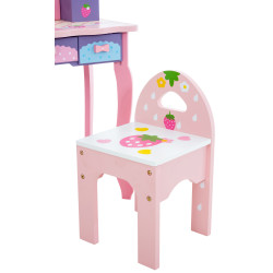 Tocador Infantil Emilia Con Silla Rosado