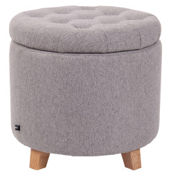 Taburete de almacenaje Marsa Gris,Tela