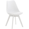 Silla Linares En Estilo Nórdico Blanco/blanco,Plástico