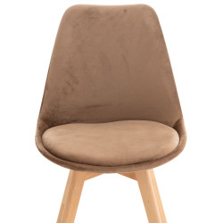 Silla Linares En Estilo Nórdico Marrón,Terciopelo